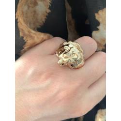 Chevalière Homme Symbole LION En Plaqué or 18 CARATS 750/1000 T58 à 68