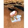 Bague Camée rouge cornaline armature lisse en plaqué or 18 carats 750/000