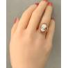Bague Camée rouge cornaline armature lisse en plaqué or 18 carats 750/000