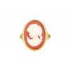 Bague Camée rouge cornaline armature lisse en plaqué or 18 carats 750/000
