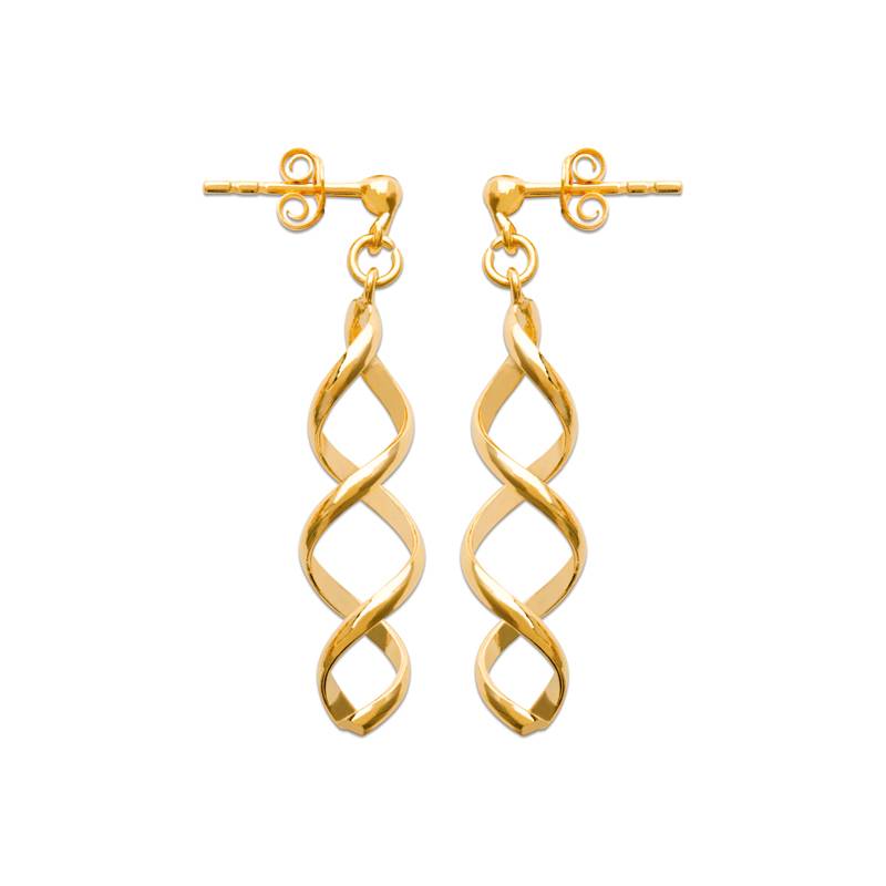 Boucles D'oreilles Spirales Plaqué or 18 CARATS 750 Millièmes