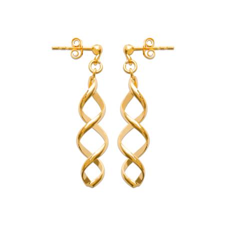 Boucles D'oreilles Spirales Plaqué or 18 CARATS 750 Millièmes