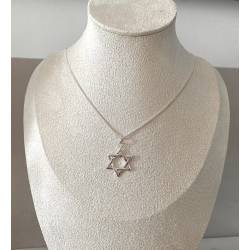 Collier Chaîne au Choix + Pendentif Étoile de David Argent 925/000 45cm ou 50cm