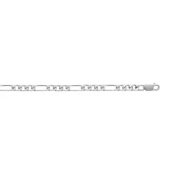 Bracelet Maille Figaro Alternée 21 CM x 5 MM En Argent Massif 925/1000