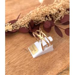 Bague Moderne Multi-Rangs entrelacés Plaqué or 18 CARATS Tailles 50 à 62