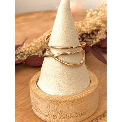 Bague Moderne Multi-Rangs entrelacés Plaqué or 18 CARATS Tailles 50 à 62