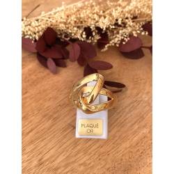 Bague Géométrique Entrelacée En Plaqué or 18 Carats 750/1000 Tailles Au CHOIX
