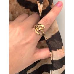 Bague Géométrique Entrelacée En Plaqué or 18 Carats 750/1000 Tailles Au CHOIX