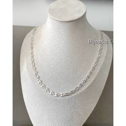 Chaîne 6MM X 50cm Maille Grain De Café Homme Argent 925/1000