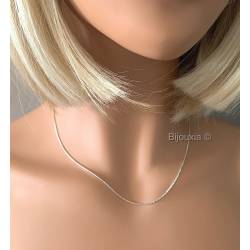 Chaîne Fine 50cm X 1mm Maille Vénitienne Argent Massif 925