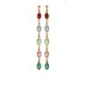 Boucles d'oreilles Cristaux Multicolores Swarovski Éléments Plaqué Or 750/000