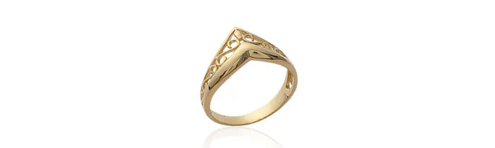 Bague Ajourée Ciselée Forme V En Plaqué or 18 CARATS 750/000