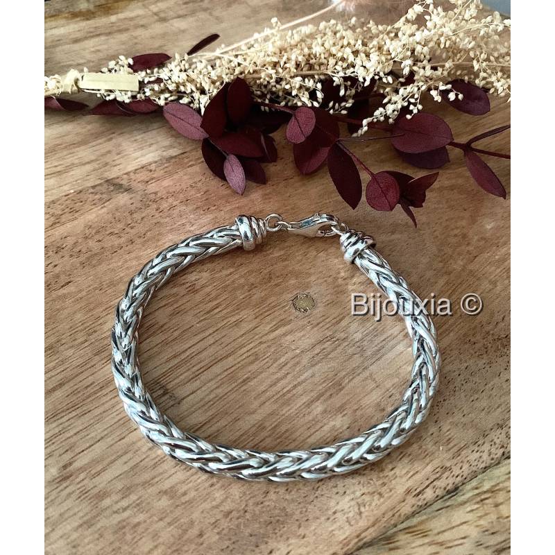 Bracelet Maille Palmier 19CM En Argent Massif 925/1000
