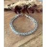 Bracelet Maille Palmier En Argent Massif 925/1000 Rhodié