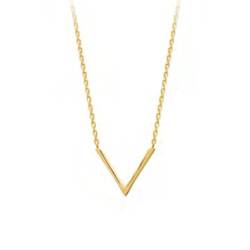 Collier Forme V En Plaqué or 18 carats 750/1000 Bijoux Femme NEUF