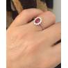 Bague Marquise Rubis Zirconium Argent Massif 925/000 Rhodié Tailles 50 à 60