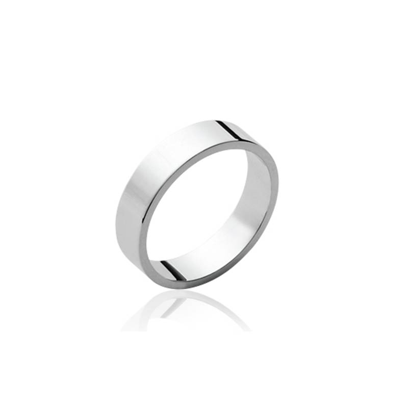 Bague Alliance épaisse 5MM Argent Massif 925/000 Rhodié T50 à 68
