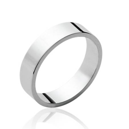 Bague Alliance épaisse 5MM Argent Massif 925/000 Rhodié T50 à 68
