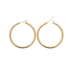 Créoles Tubes 3mm X Diamètre 4cm En Plaqué Or 18 Carats 750/000