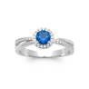 Bague Pierre Bleu Zirconium Saphir Argent Massif 925/000 Rhodié Tailles 50 à 60