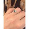 Bague Marquise Cristal Émeraude Zirconium Argent 925 Rhodié Tailles 50 à 60
