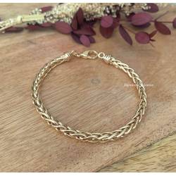 Bracelet Maille Palmier 19CM En Plaqué Or 18 Carats 750/1000