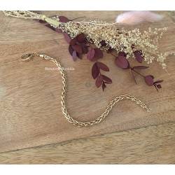 Bracelet Maille Palmier 19CM En Plaqué Or 18 Carats 750/1000