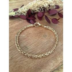 Bracelet Maille Palmier 19CM En Plaqué Or 18 Carats 750/1000