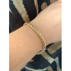 Bracelet Maille Palmier 19CM En Plaqué Or 18 Carats 750/1000