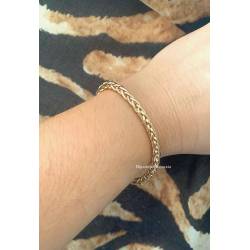 Bracelet Maille Palmier 19CM En Plaqué Or 18 Carats 750/1000