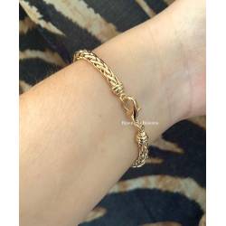 Bracelet Maille Palmier 19CM En Plaqué Or 18 Carats 750/1000