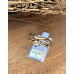 Bague Ajourée Ciselée Forme V En Plaqué or 18 CARATS 750/000
