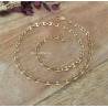 Chaîne 50CM x 6MM Maille Grain De Café Plaqué or 18 CARATS Bijoux