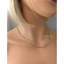 Chaîne Maille Grain De Café 55 CM Plaqué or 18 CARATS 750/1000 Bijoux HOMME