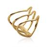 Bague Triple Rang Triangle En Plaqué Or 750/1000 Tailles 50 à 60