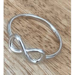 Bague Infinity en Argent Massif 925/1000 Rhodié Taille 46-50-52-54-56-58-60