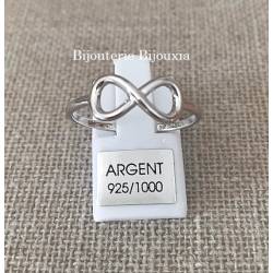 Bague Infinity en Argent Massif 925/1000 Rhodié Taille 46-50-52-54-56-58-60