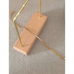 Bracelet maille gourmette en argent 925/1000 Doré orné d'oxydes de Zirconium