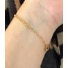 Bracelet maille gourmette en argent 925/1000 Doré orné d'oxydes de Zirconium