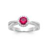 Bague Pierre Rouge Zirconium Rubis Argent Massif 925/000 Rhodié Tailles 50 à 60