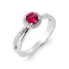 Bague Pierre Rouge Zirconium Rubis Argent Massif 925/000 Rhodié Tailles 50 à 60