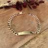 Bracelet Identité Personnalisable Maille Gourmette 20CM Plaqué or 18 Carats