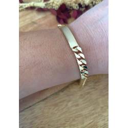Bracelet Identité Personnalisable Maille Gourmette 20CM Plaqué or 18 Carats