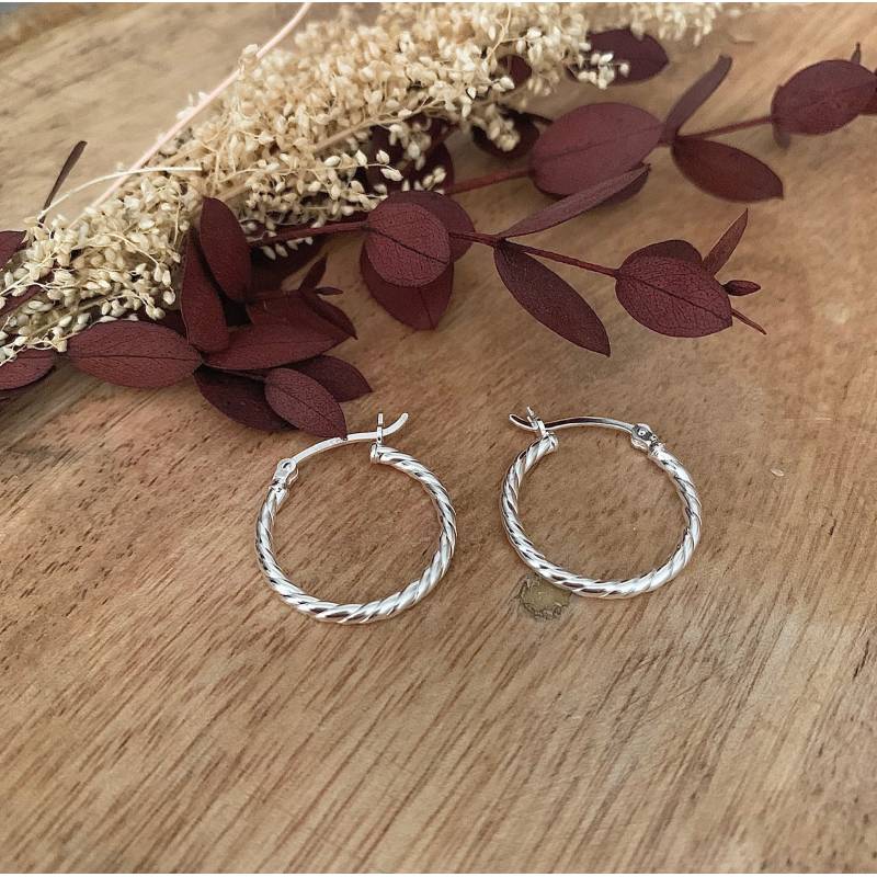 Boucle d'oreille créole 30 x 4 mm argent 925ml Boucle d'oreille créole 30 x 4 mm argent 925ml