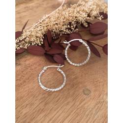 Boucles D'oreilles Créoles Torsadées En Argent Massif 925/1000
