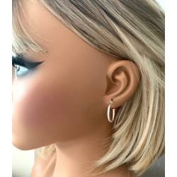 Boucles D'oreilles Créoles Torsadées En Argent Massif 925/1000