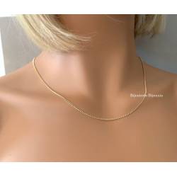 Chaîne 40cm X 1.60mm maille gourmette Plaqué Or 18 carats 750/000 Mixte