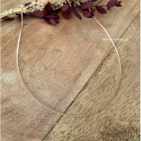 Chaîne 70cm X 1.60mm maille gourmette Plaqué Or 18 carats 750/000 Mixte