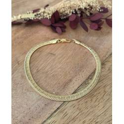 Bracelet Souple Maille Anglaise 21CM En Plaqué or 750/1000 Poinçonné