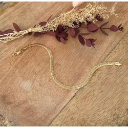 Bracelet Souple Maille Anglaise 21CM En Plaqué or 750/1000 Poinçonné